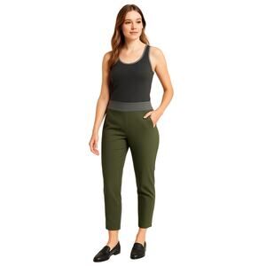 Kirkland Signature Ladies’ Ankle Pant Olive Green w/ Gray Trim Size M (NWT)